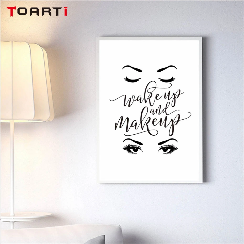 Make Up And Makeup Poster Fashion Eyes Make Up Bathroom Decor Wall Art Decoration Picture Canvas Painting For Girls Bedroom Painting Calligraphy Aliexpress