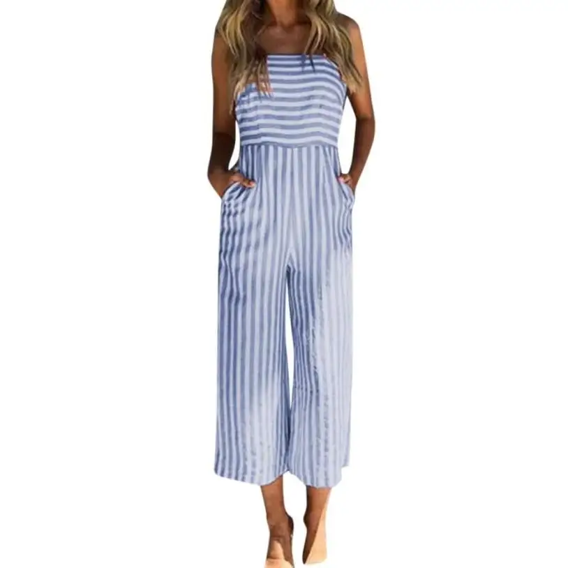 Flower print sexy summer jumpsuit romper Women Sleeveless