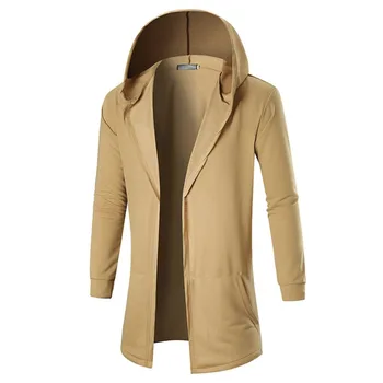 2018 Men Trench Coat Jackets Fashion Rib Long Sleeve Solid Hooded Cardigans Outerwear Male Autumn Winter Loose Jacket Overcoat
2018 Men Trench Coat Jackets Fashion Rib Long Sleeve Solid Hooded Cardigans Outerwear Male Autumn Winter Loose Jacket Overcoat