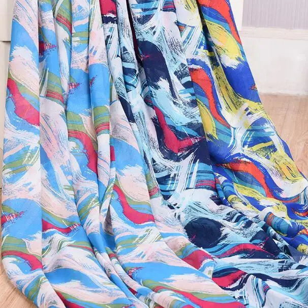 

Graffiti Fabric 1.5M Wide 5Meters Polyester Printed Chiffon Fabric For Silk Dress Skirt Scarf Beach Towel Swimwear Soft Fabrics