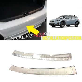

2* Stainless Steel Car Rear Trunk Boot Inner + Outer Bumper Protector Plate Trim For For Subaru Impreza XV Hatchback 2017-2018