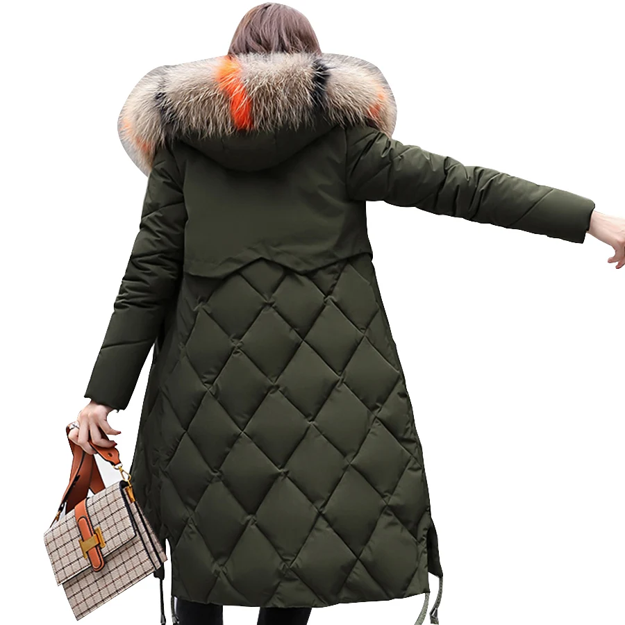 

winter coat women 2019 large fur collar hooded cotton-padded women long jackets plus size coats female parka thick warm outwear