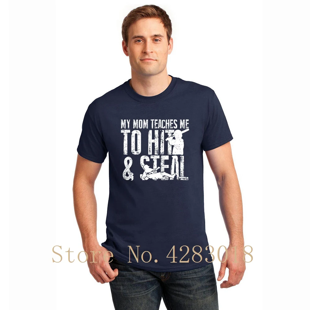 Baseball My Mom Teaches Me To Hit And Steal T Shirt O Neck Letter Men s T Shirt Sunlight Homme Plus Size 3xl Awesome Top Tee Baseball My Mom Teaches Me To Hit And Steal T Shirt O Neck Letter Men s T Shirt Sunlight Homme Plus Size 3xl Awesome Top Tee