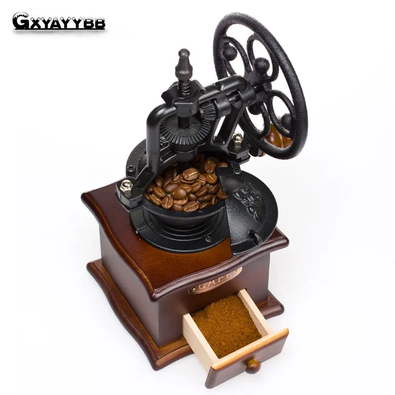 GXYAYYBB колесо обозрения дизайн Винтажный ручной кофемолка с керамическим механизмом Ретро деревянная кофейная мельница для украшения дома