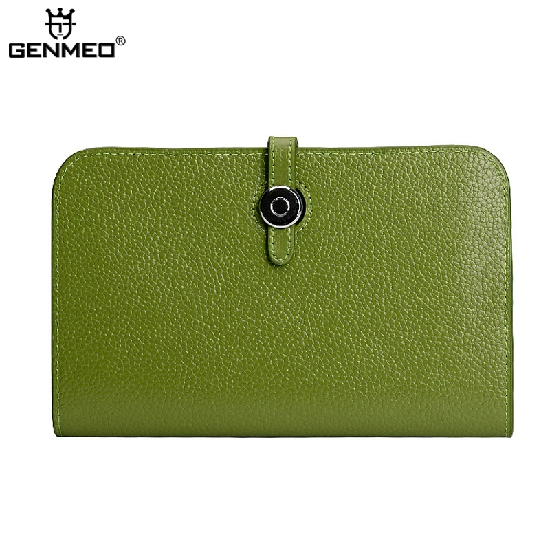 GENMEO New Arrival Genuine Leather Wallets with Phone Pocket Sexy Ladies Passport Clutch Card Holder Coin Purse 2019 Bag | Багаж и сумки