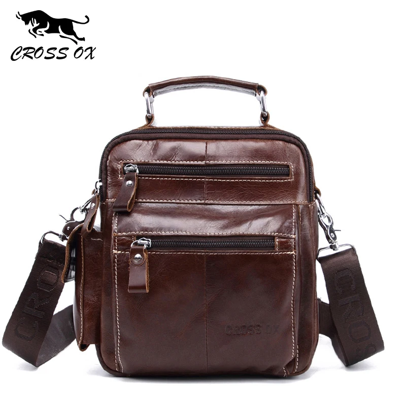 

CROSS OX 2018 Genuine Leather Handbags Business Men's Messenger Bag Shoulder Bags For Men CrossBody Bags iPad Holder SL397M