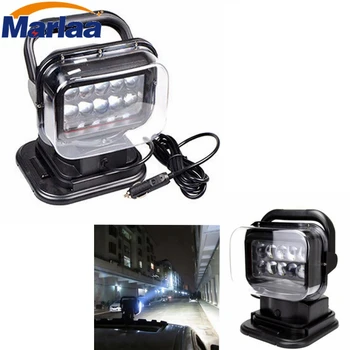 

Marlaa 12v 24v 50w 360 LED Rotating Remote Control Work Light Spot for SUV Boat Home Security Farm Field Protection Emergency