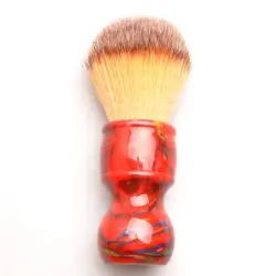 Красная резина ручка с синтетической щеткой для бритья Бритье бороды инструменты Мужская щетка для бритья с 26 мм узлами