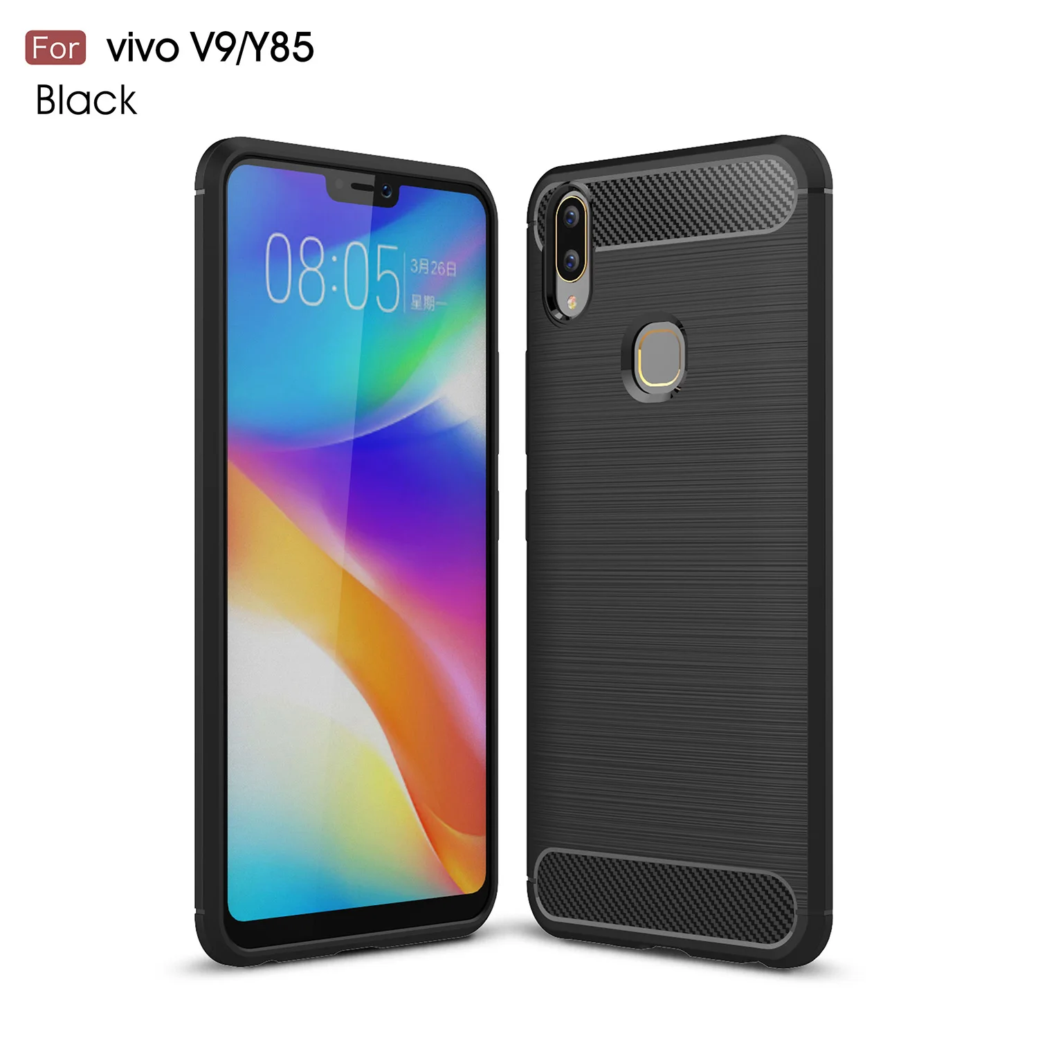 for Vivo V9 /V85 Case Slim Soft Silicon Luxury Brushed Back Cover Carbon Fiber TPU 6.3 inch Armor Protection Bag |