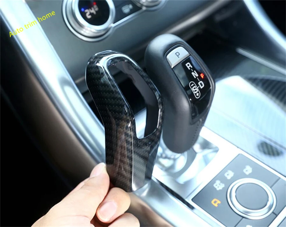 

Lapetus Fit For RANGE ROVER Sport 2014 - 2019 Carbon Fiber Look Transmission Gear Stick Shift Lever Knob Handle Cover Trim