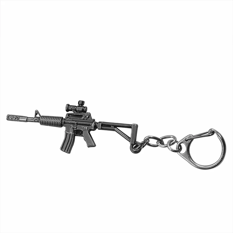 

Trendy Gun Keychain Popular Gaming 3D Imitation Weapon M4 Weapons Automatic Rifle Metal Key Chain Jewelry Unisex Drop Shipping