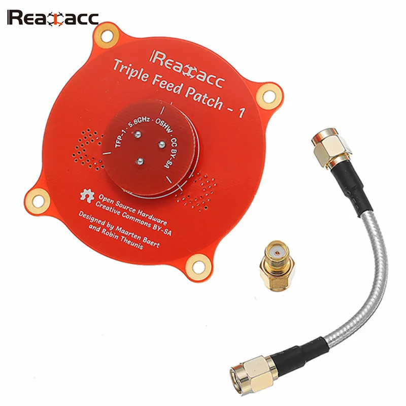 

Realacc Triple Feed Patch-1 5.8GHz 9.4dBi Directional Circular Polarized FPV Antenna for RC Models Drone Transmitter TX Goggles