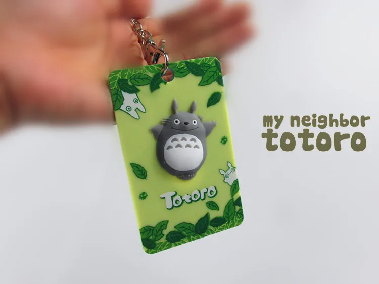 Cute Anime Figures Acrylic + Metal ID card Holder with Key chain