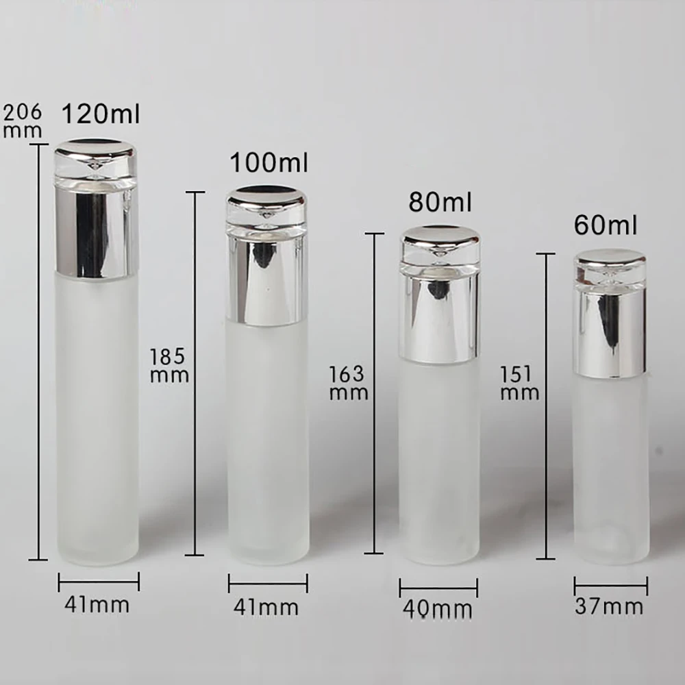 Download Empty 60ml Frosted Glass Cosmetic Bottle And Silver Lids Spray Pump Bottle Lotion Bottle 2 Oz Refillable Bottles Aliexpress