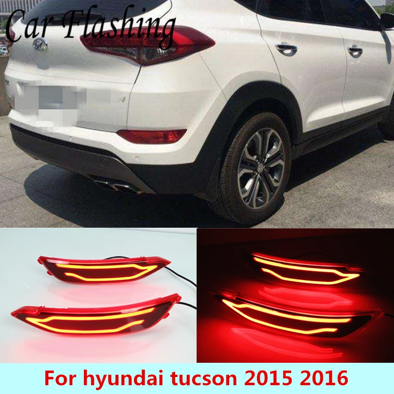 2 шт. для hyundai tucson автомобильный Светодиодный отражатель лампа задняя противотуманная фара Задний бампер светильник тормозные Аксессуары светильник