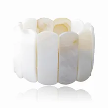 Xd 00914 перламутровые растягивающиеся бусины в виде ракушки широкий красивый браслет на запястье натуральный>