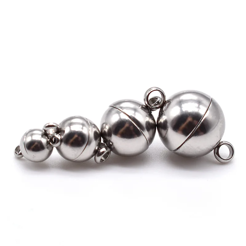 

5Pcs 6 8 10 12 MM Ball Magnetic Clasps Hook Stainless Steel For Leather Bracelets Necklace Connectors Clasp Jewelry Making DIY