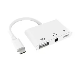 3 в 1 зарядное устройство адаптер для мобильного телефона type C к Usb-C & Usb & 3,5 мм для смартфона type-C