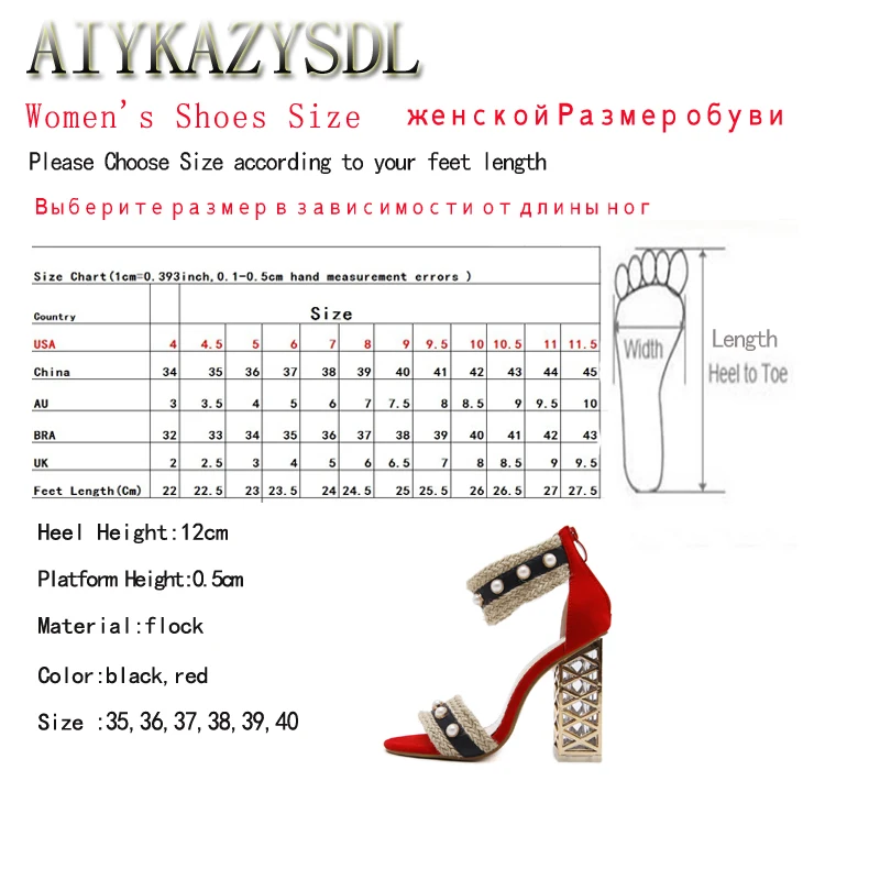 AIYKAZYSDL/женские босоножки; прозрачная обувь на высоком толстом каблуке; соломенная пеньковая веревка; туфли с ремешком на лодыжке; вечерние туфли на каблуке с вырезами