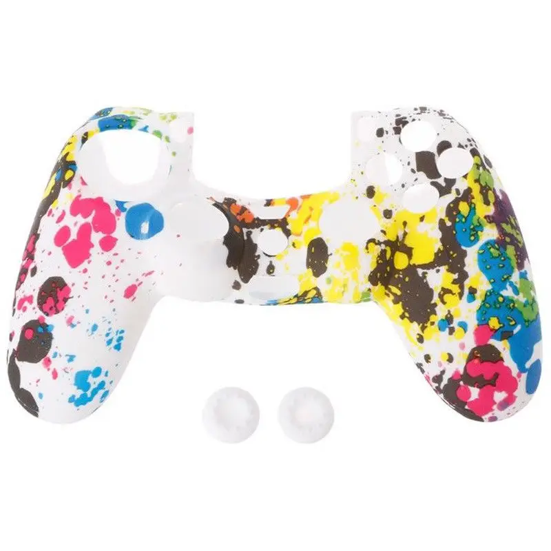 Силиконовый защитный чехол для контроллера Dualshock 4 PS4 с колпачками джойстика |