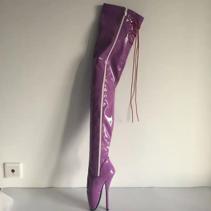 lavender thigh high boots