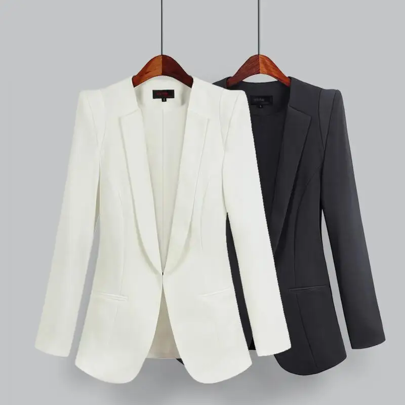 

BRE New Plus Size Womens Business Suits Spring Autumn All-match women Blazers Jackets Short Slim long-sleeve Blazer Women Suit