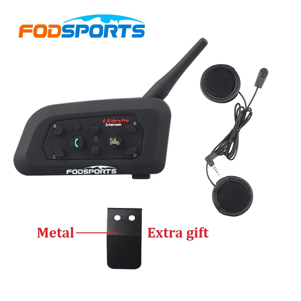 1 pcs 2017 Updated V6 BT Motorcycle Interphone Bluetooth Intercom Headset With Soft Earphone MIC for