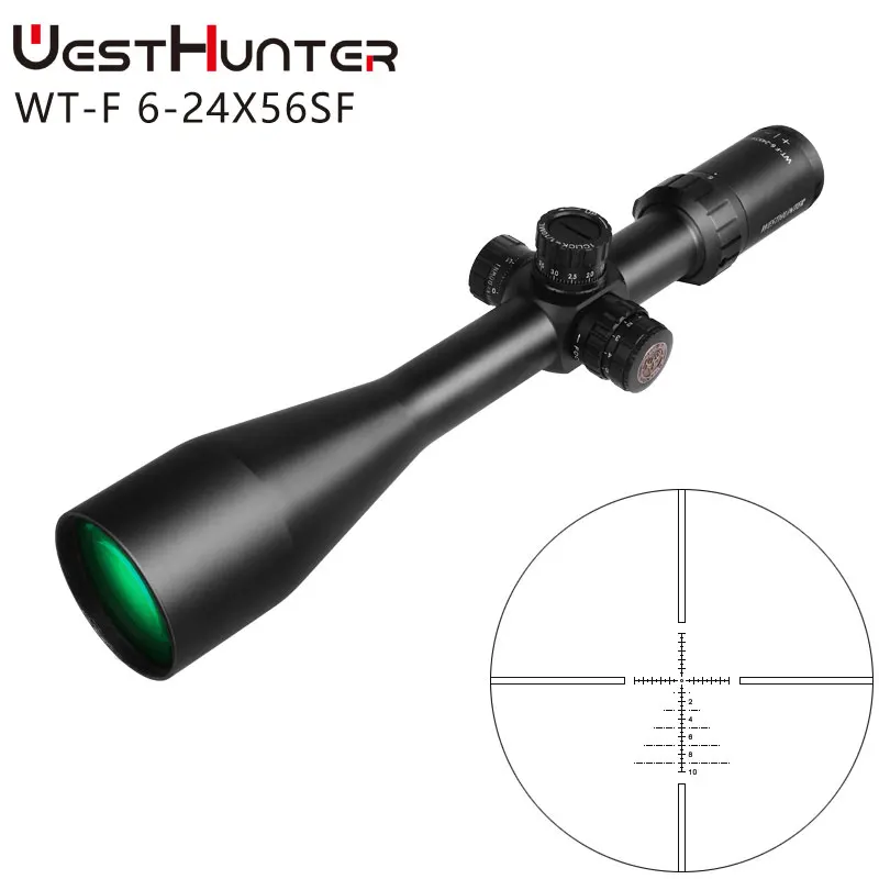 

WESTHUNTER WT-F 6-24X56SFIR Long Range Scope Tactical Military Optics Sights Side Parallax Red Dot Riflescope For .308 Rifle Gun