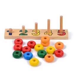 Деревянный Монтессори материалы укладки 1-5 колец образовательных раннего обучения игрушки для детей Juguetes Brinquedos ME2444H
