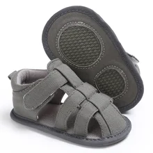 Летняя Открытая обувь для новорожденных; Повседневные Дышащие сандалии для мальчиков; детские тапочки; сандалии для детей 0-18 месяцев