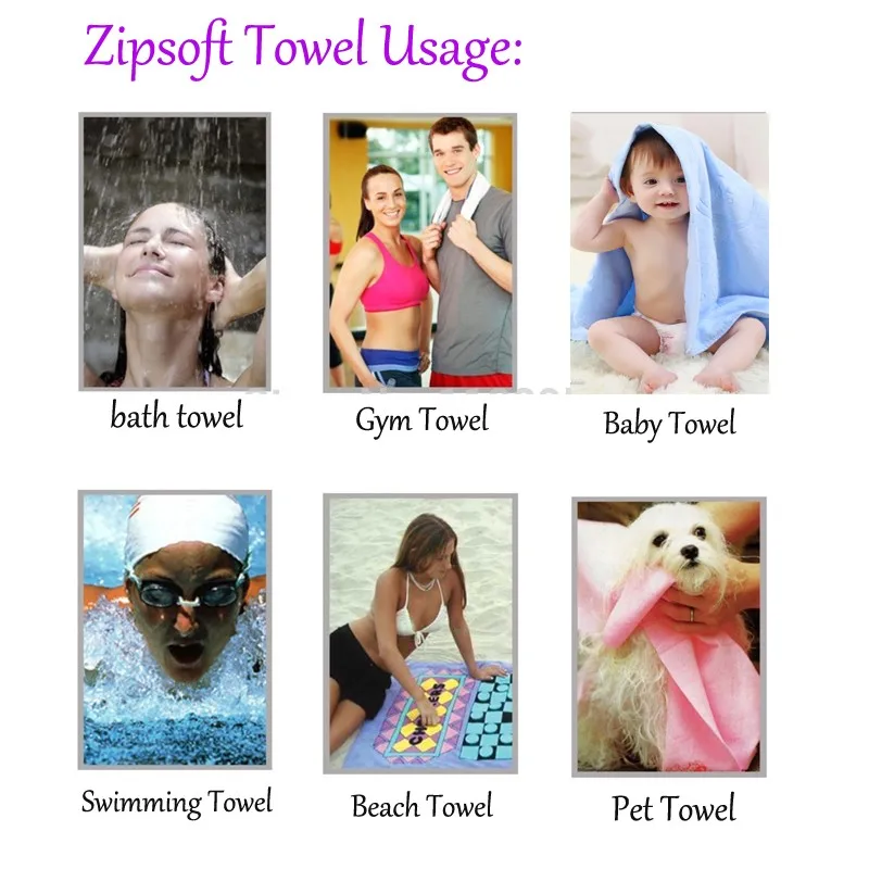 Спортивный полотенце тренажерный зал пляжное полотенце быстрое высыхание для взрослых микрофибра коврик для плавания путешествия отель Кемпинг Zipsoft бренд рождественский подарок