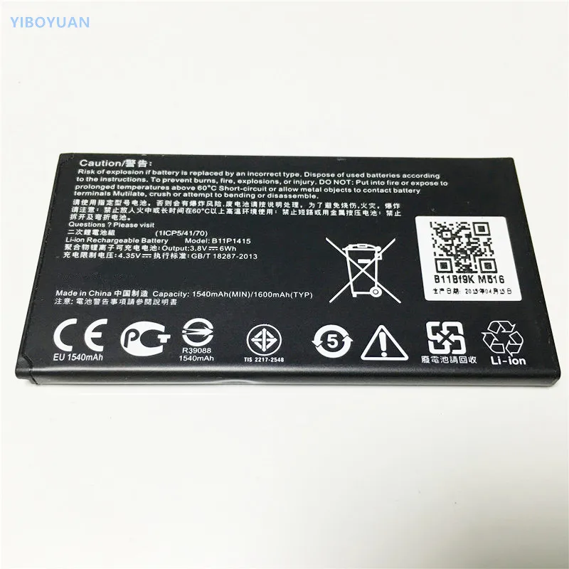 

3.8V 1600mAh (1ICP5/41/70) B11P1415 For Asus ZenFone Go 4.5" / ZC451TG / Z00SD Battery