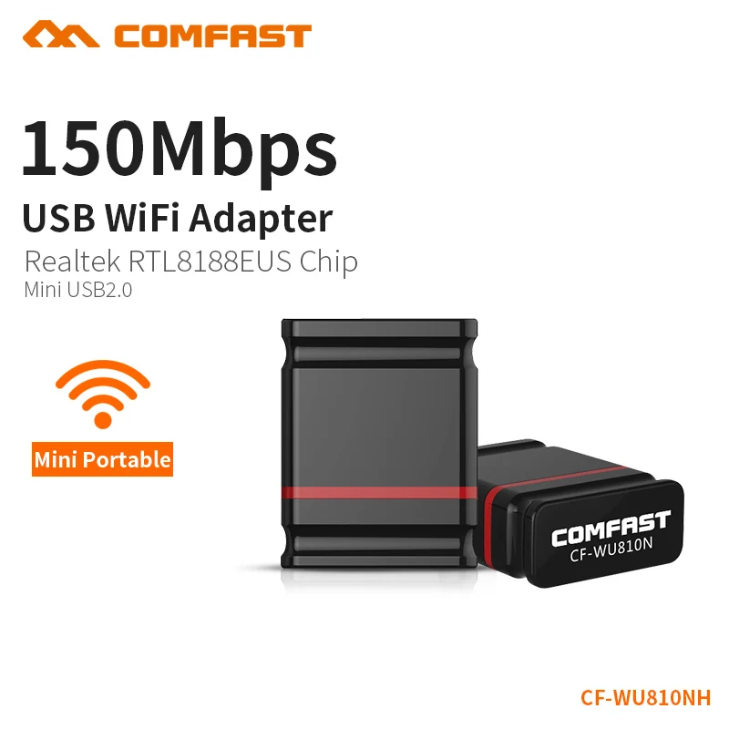 

COMFAST 150Mbps Wifi Adapter USB 2.0 Portable WiFi Router Access Point Wireless Adapter PC Network Card Wi-fi dongle CF-WU810NH