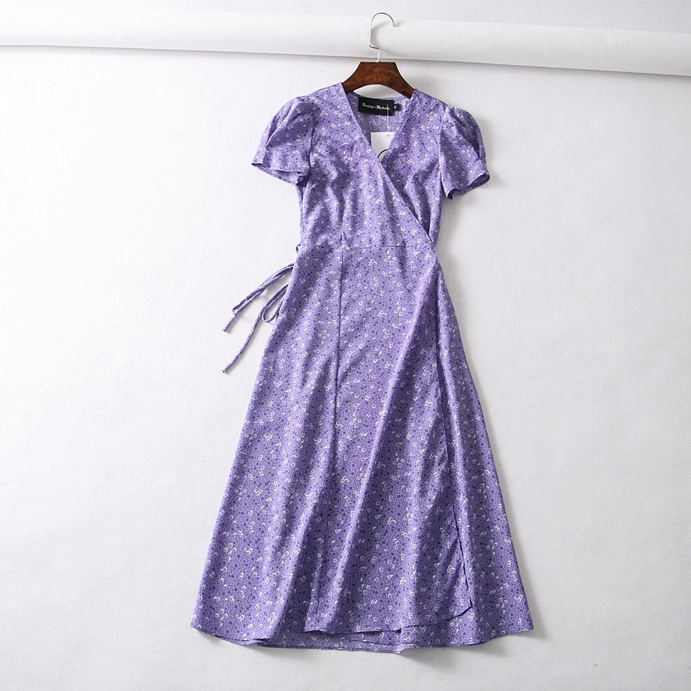 Summer flower dot print wrap dress women short sleeve chiffon beach dress korean fashion work vestidos v neck party midi dress 10 Summer flower dot print wrap dress women short sleeve chiffon beach dress korean fashion work vestidos v neck party midi dress 10