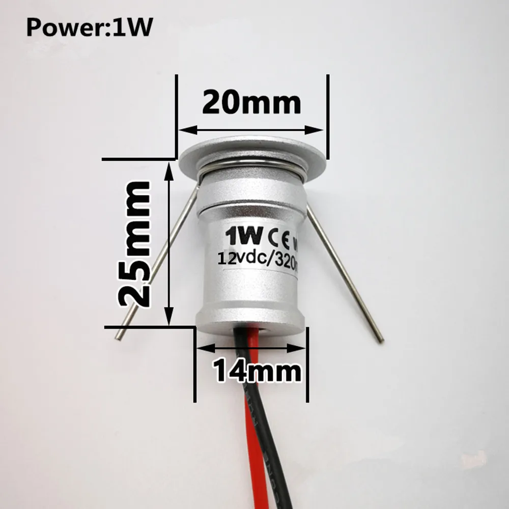 12V Led точечный светильник шкаф мини Точечный светильник IP65 Водонепроницаемый Утопленный вниз светильник шкаф витрина Дисплей светильник 1W с Драйвером