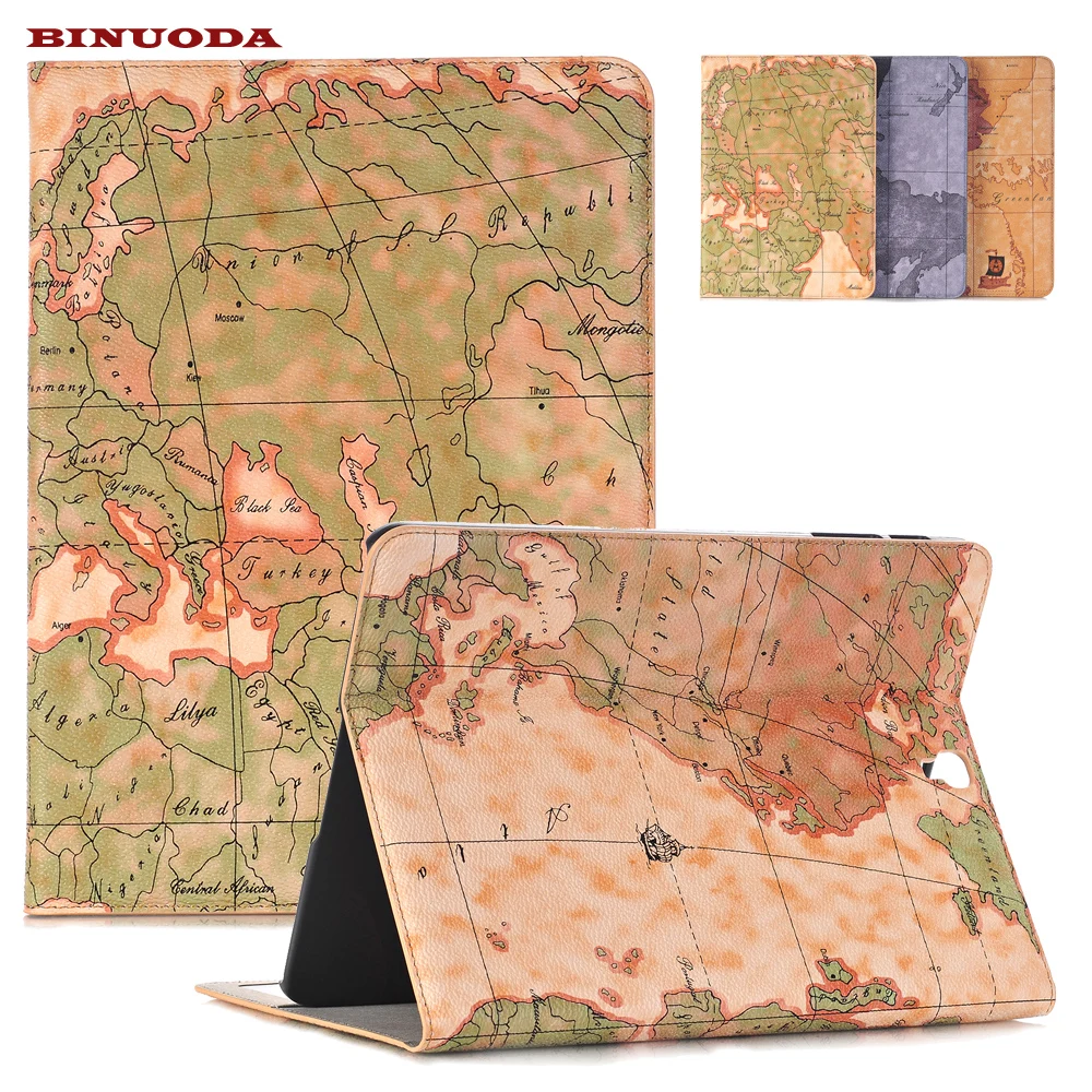 

2017 World Map Pattern PU Leather Case Cover for Samsung Galaxy Tab S3 9.7 SM-T825 SM-T820 Coque Capa with Card Slot