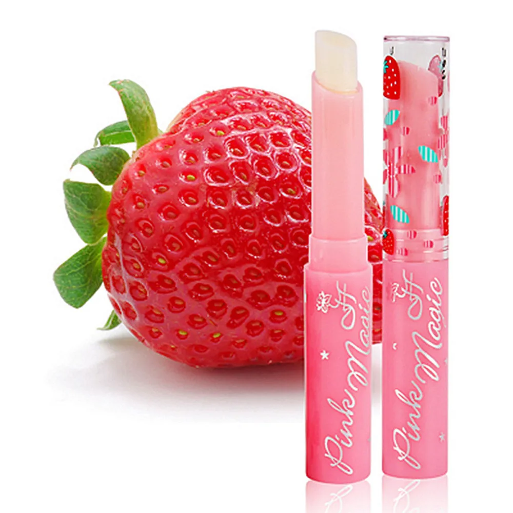 

Women Magic Chapstick Strawberry Temperature Color Changing Kawaii Cute Makeup Lipstick Care Moisturizer Balm Waterproof G521