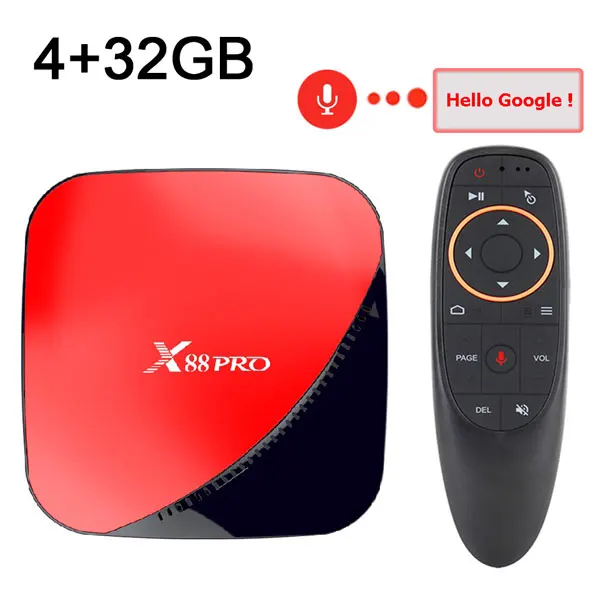 Google tv box android 9,0 X88PRO Rockchip 4G 16GB 32GB 64GB Android tv box 5G WiFi 4K 3D Android box x96 PK H96max smart tv box - Цвет: 4GB 32GB voice