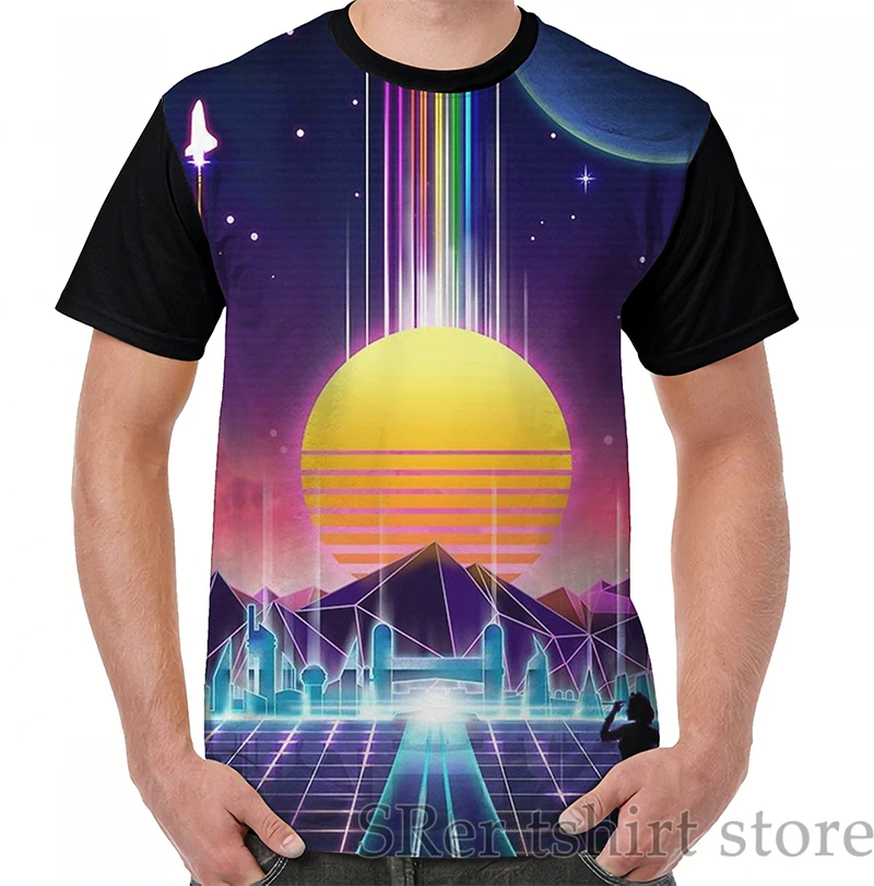 

Funny print men t shirt women Tops tee retrowave Graphic T-Shirt men O-neck Short Sleeve Casual tshirts