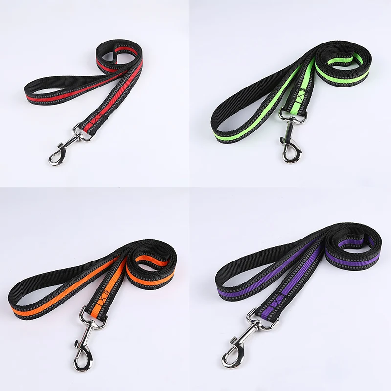 

Reflective safety Dog Leash Strong nylon weave pet Lead Small Medium Large dogs Traction rope belt for pet dog Walking Leads