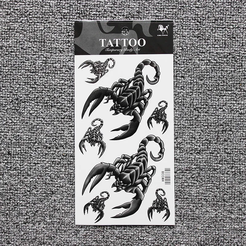 أسود مثير العقرب الوشم الجسم للماء الفن وهمية مثير للمرأة فلاش TemporaryTattoo ملصقات 10*20 سنتيمتر KD338