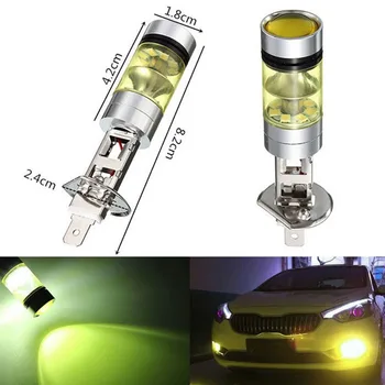 

2PCS High Power LED Fog Driving Light Lamp Bulb H1 LED Fog Light Lamp LED 100W DRL 20SMD2835 Yellow Light Headlight Kit 2019 New