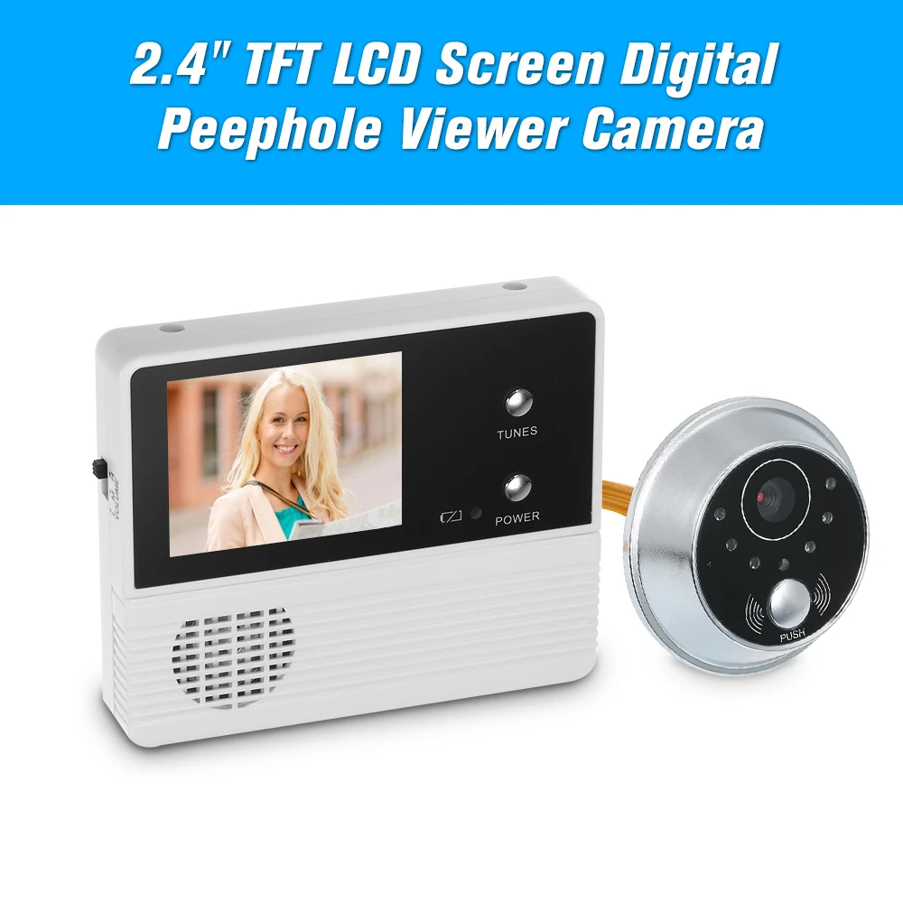 

2.4" TFT LCD Screen Digital Peephole Viewer Camera Door Monitor Electronic Digital Door Monitoring for Home Security Doorbell