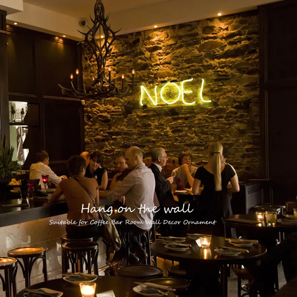 ICOCO неоновый светильник NOEL Алфавит Форма дизайн стены комнаты украшения дома любовь орнамент кофе бар росписи ремесла