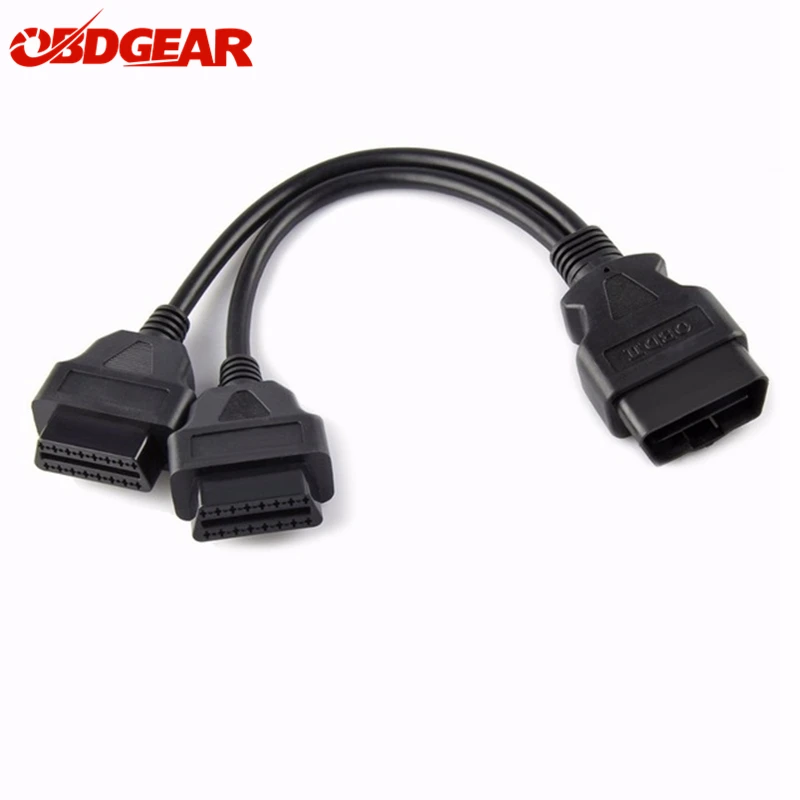 Высокое качество 16 Pin 30 см 1-2 OBD2 кабель 1 Мужской до 2 Женский OBD ODB2 диагностический