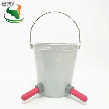 

8L Calf Feeding Milk Bucket with 2 Nipples