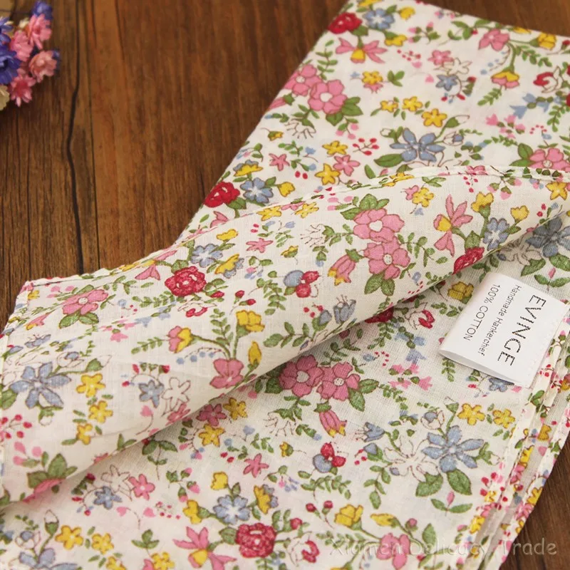 CURCYA винтажные дамские платки 1" квадратные/пасторальные Цветочные хлопок Hanky для женщин/носовой платок лучшие подарки