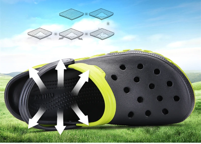 Brand Big Size 38-46 High Quality Croc Men Casual Aqua Clogs 2018 Male Band Sandals Summer Black Beach Swimming Shoes (3)