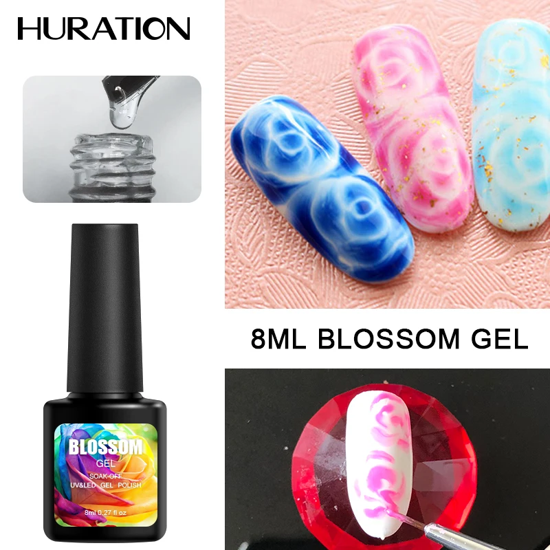 Huration 8 мл Белый Прозрачный Гель лак для ногтей Soak Off DIY волшебный эффект цветения