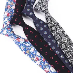Мужской измельченный хлопковый тканевый галстук 6 см в европейском и американском стиле для досуга, хлопковый галстук-бабочка с цветочным